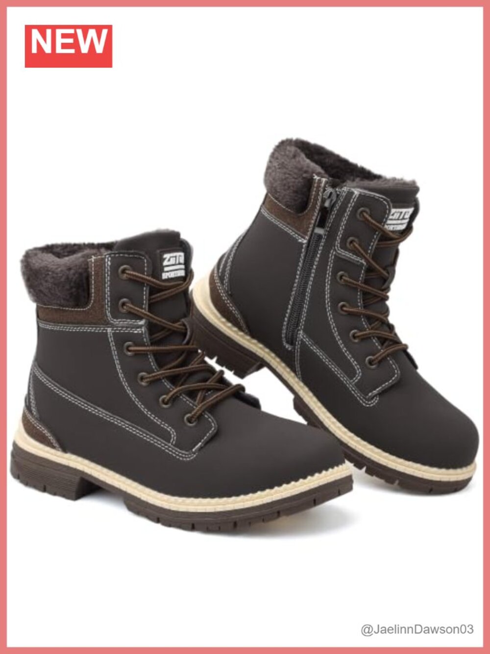 Womens Waterproof Snow Boots Fur Lined Lace Up Side Zip Ankle Winter Boots